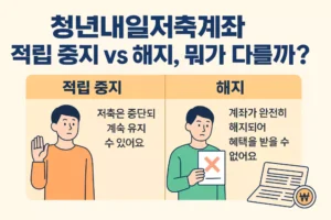 Read more about the article 청년내일저축계좌 적립 중지 vs 중도 해지, 뭐가 다를까?