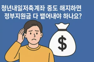 Read more about the article 청년내일저축계좌 중도 해지하면 정부지원금 다 뱉어내야 하나요?