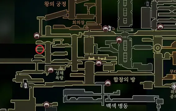 실크송 합창의 방 톱니바퀴 심장 위치
