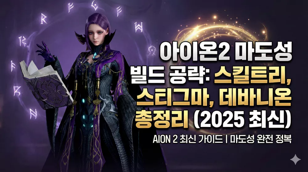 Read more about the article 아이온2 마도성 빌드 공략: 스킬트리, 스티그마, 데바니온 총정리 (2025 최신)