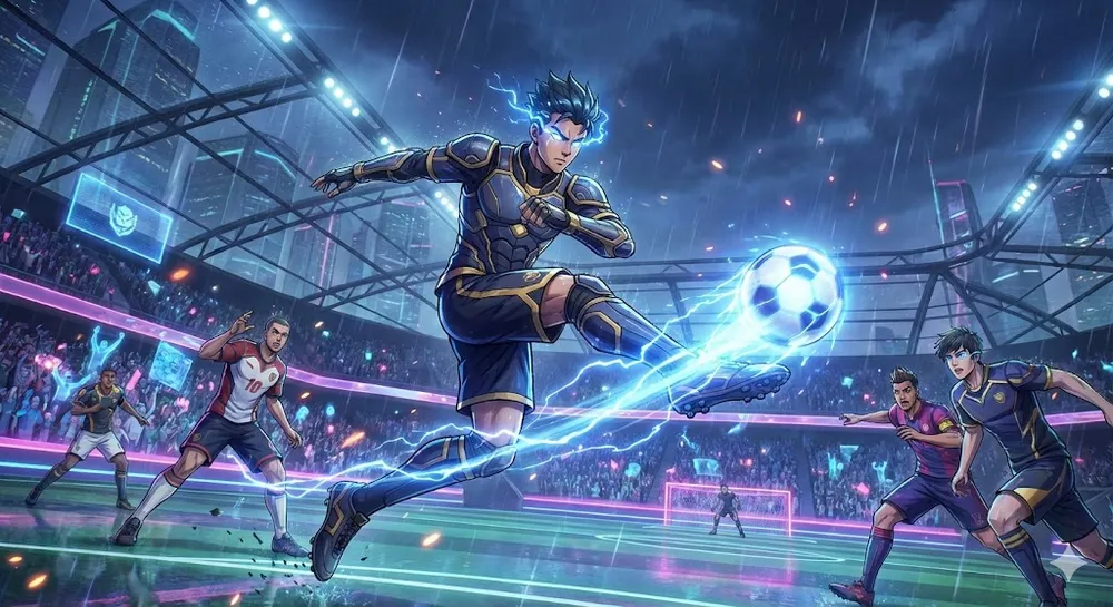 블루록 라이벌 코드 보상과 축구 스킬 액션이 강조된 썸네일