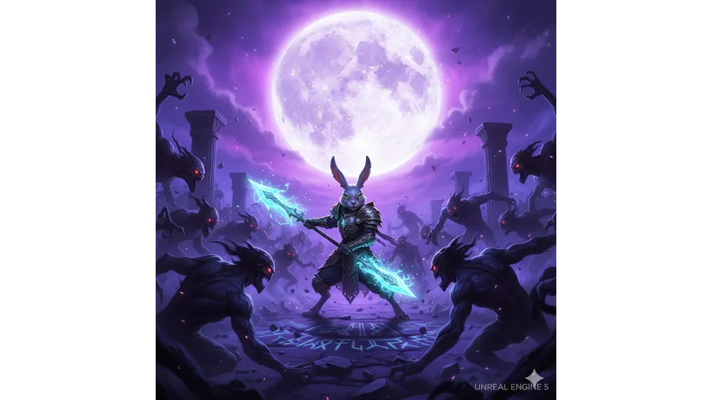 달토끼 키우기 쿠폰 보상을 상징하는 화려한 전투 장면 썸네일