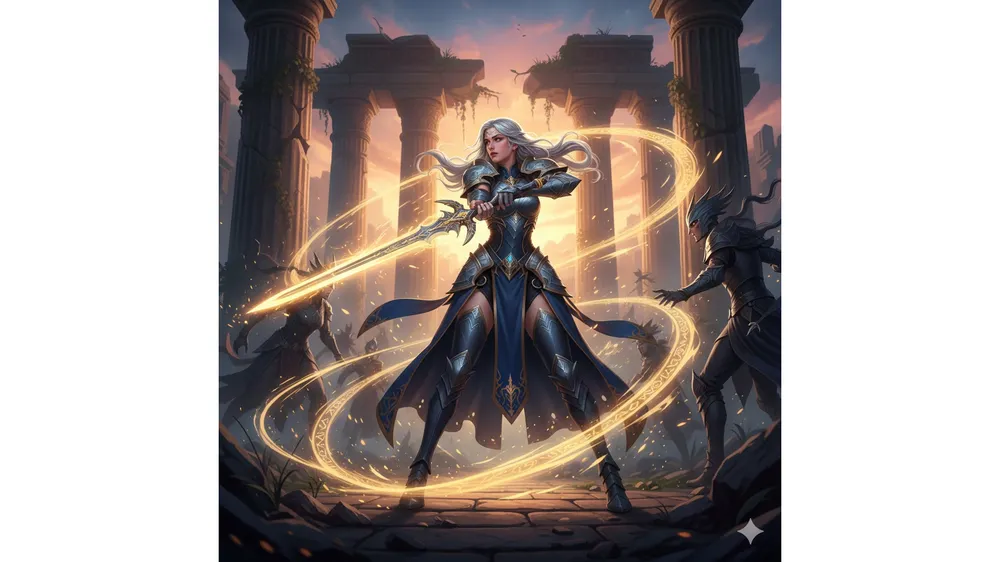 명조 젠니 공략을 위한 화려한 회절 속성 캐릭터 전투 장면 썸네일