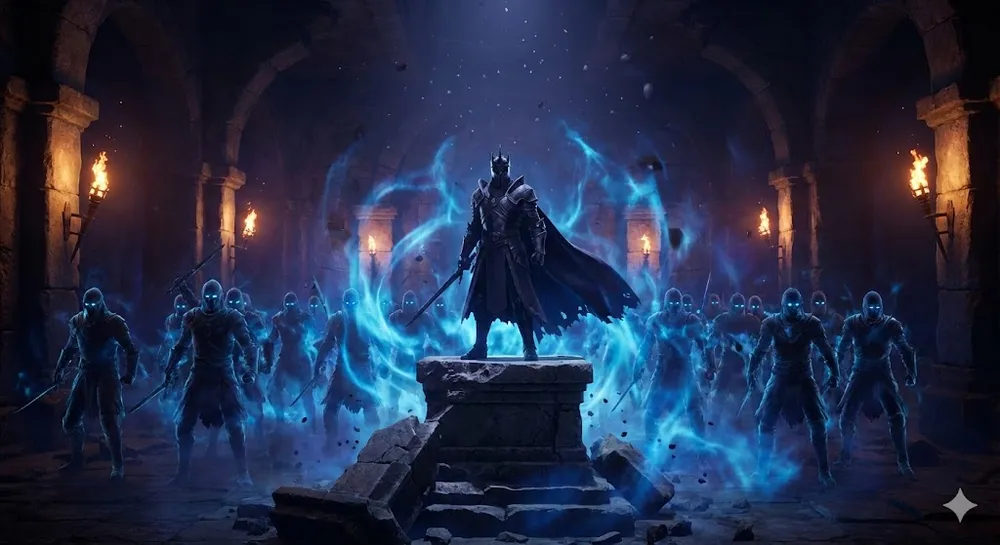 로블록스 어라이즈 크로스오버 코드 공략을 위한 그림자 군단 소환 장면 썸네일