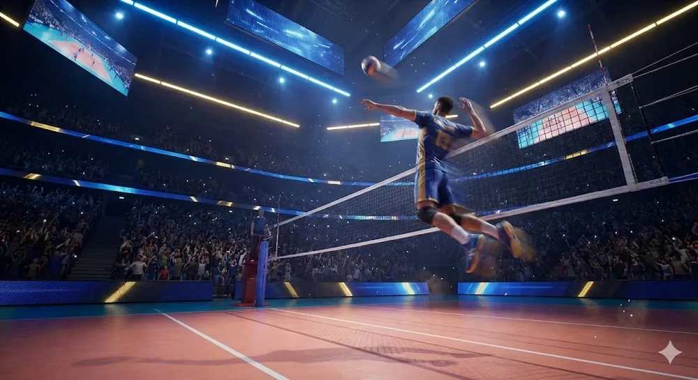 로블록스 배구 전설 코드 공략을 위한 역동적인 배구 경기 장면 썸네일