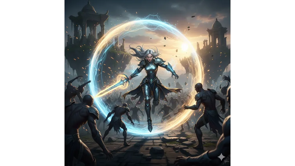 세븐나이츠 리버스 트루드 공략 썸네일: 강력한 광역 공격을 사용하는 전사 이미지