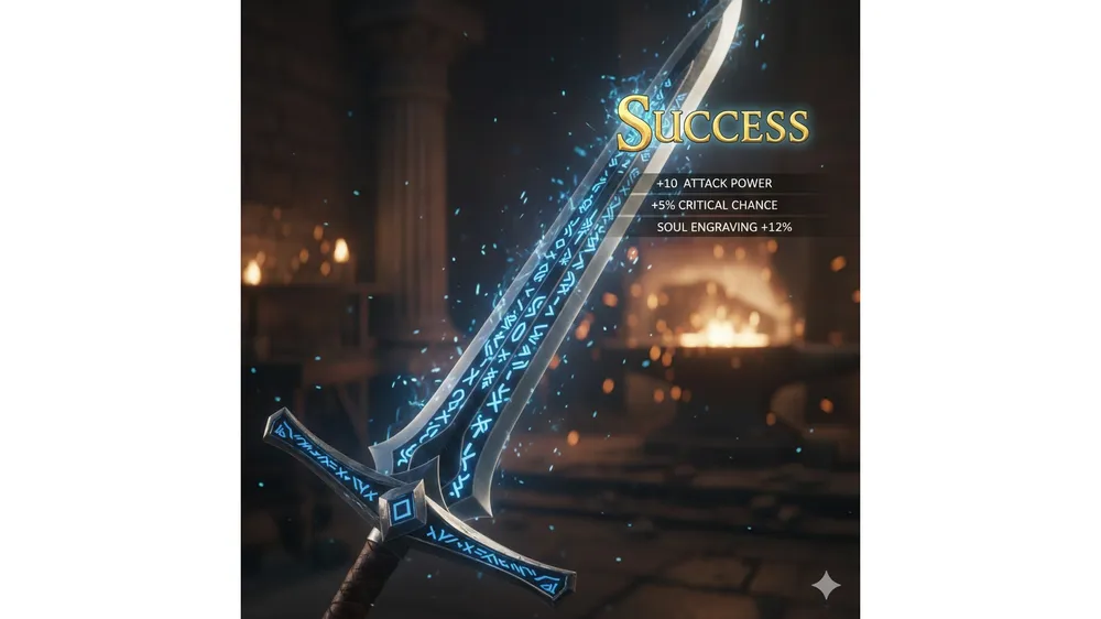 아이온 영혼 각인 성공 이펙트와 전설 무기 이미지