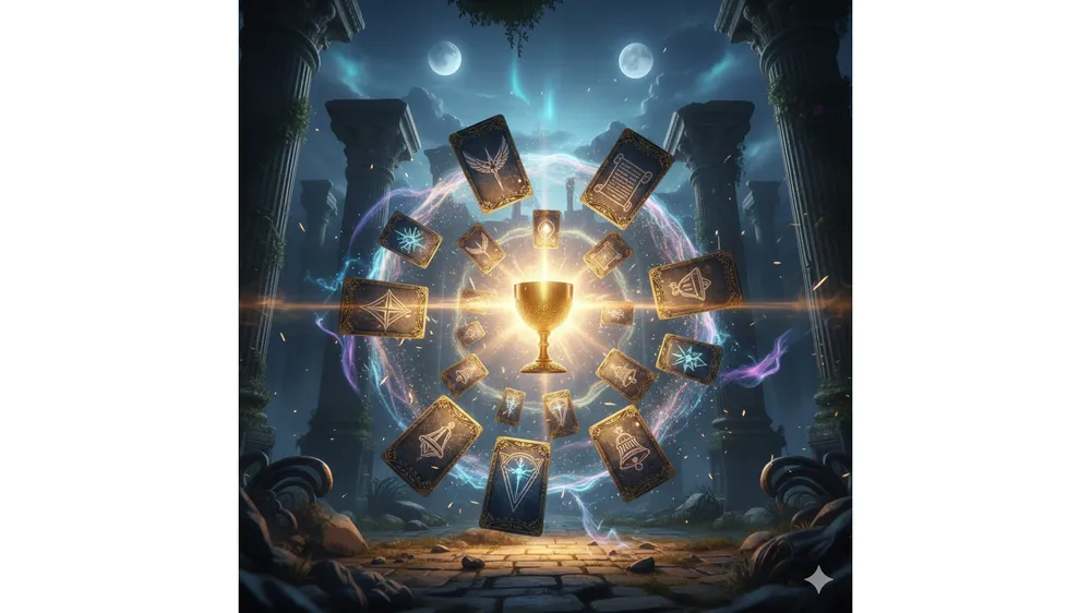 아이온2 아르카나 유일 등급 성배와 카드 세팅 이미지