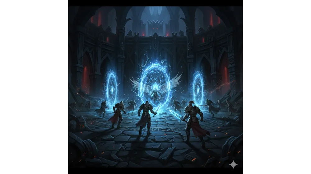 아이온2 브리트라 군단 요새 포탈과 전투 준비 모습