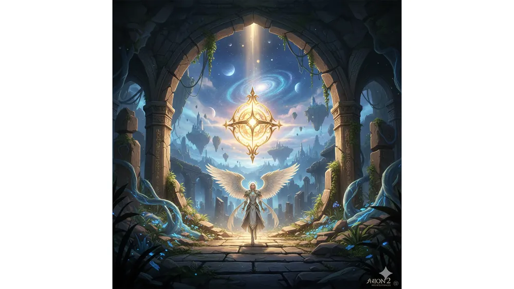 아이온2 주신의 흔적 천족 위치를 탐색하는 캐릭터와 빛나는 수집품