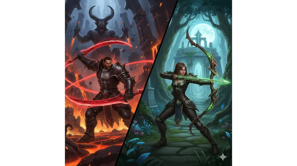 아이온2 근딜 늘무와 원딜 제작 무기를 착용한 캐릭터 비교 스펙업 공략 썸네일