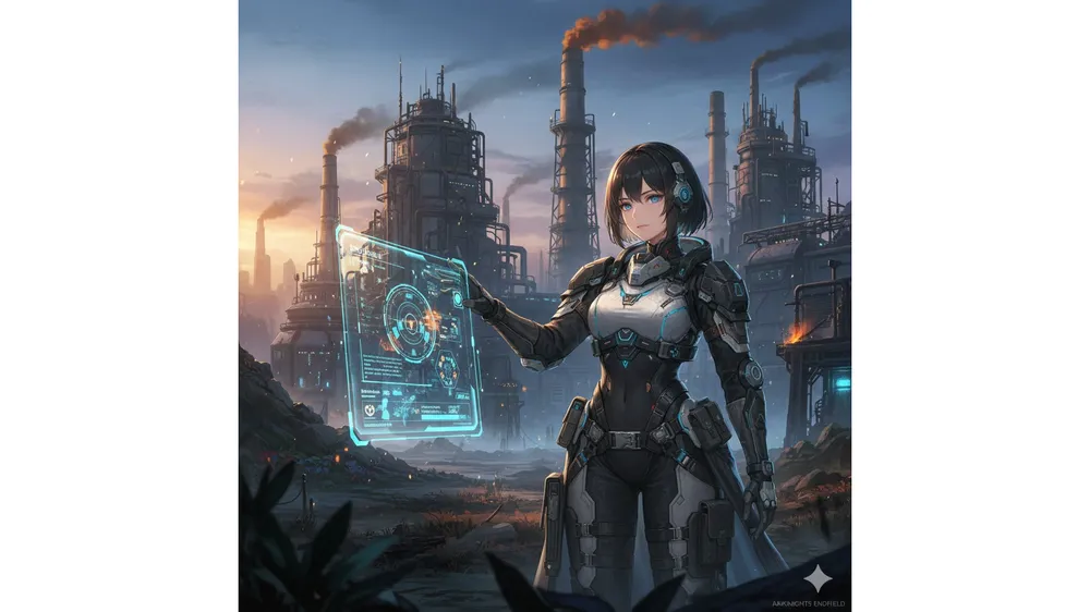 명일방주 엔드필드 코드 입력 화면과 캐릭터 일러스트