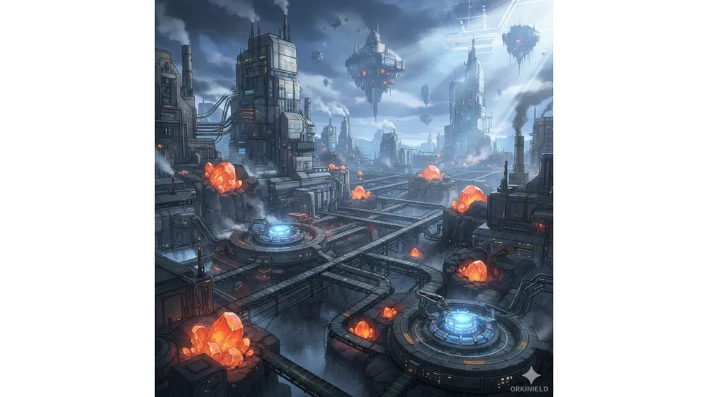 명일방주 엔드필드 무릉 공략 인프라 및 배터리 공장 배경 이미지