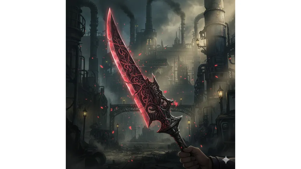 경혈식 글레이브의 외형과 혈귀 덱의 어두운 분위기를 강조한 썸네일