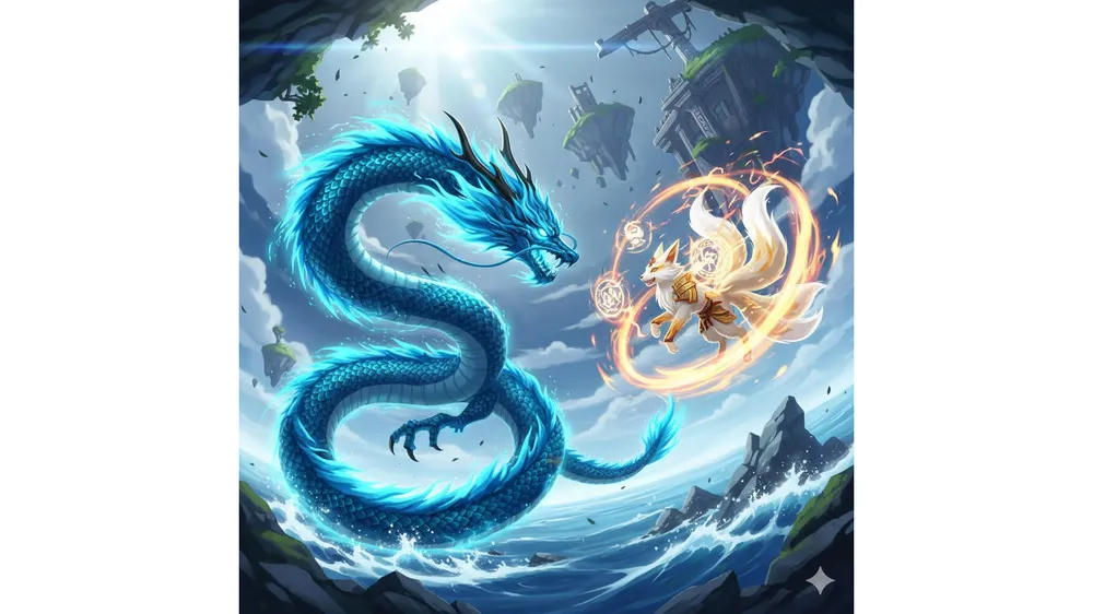 블록스피스 티어표 최강자전 청룡 대 키츠네 일러스트