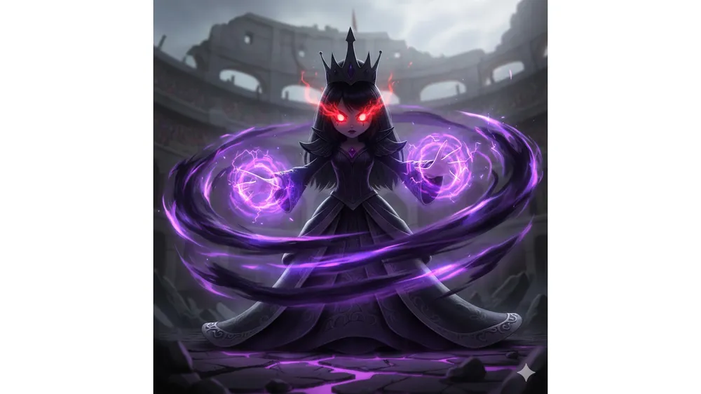 쿠키런 킹덤 어둠마녀 쿠키 토핑 및 아레나 스킬 시전 모습