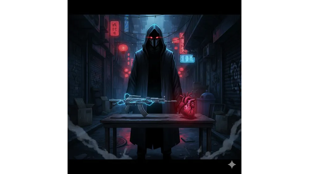 데빌 헌터 암시장 위치에서 AK-47과 악마의 심장을 판매하는 상인의 모습