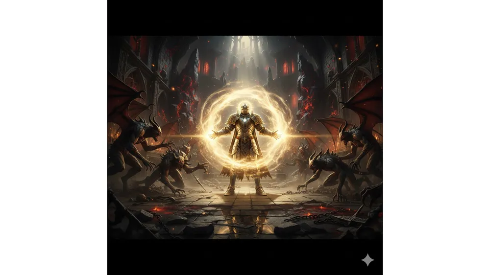 디아블로4 시즌11 공략 성기사 플레이 장면과 화려한 스킬 이펙트