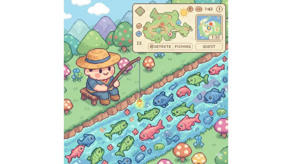 두근두근타운 낚시 도감 공략 및 물고기 위치 지도 일러스트