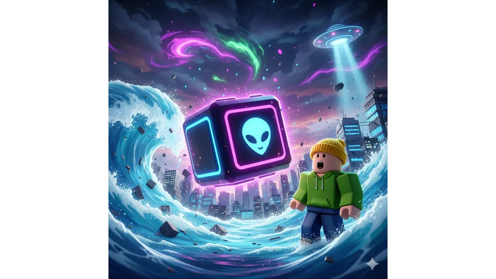 쓰나미에서 브레인롯을 탈출하세요 UFO 럭키 블록과 캐릭터