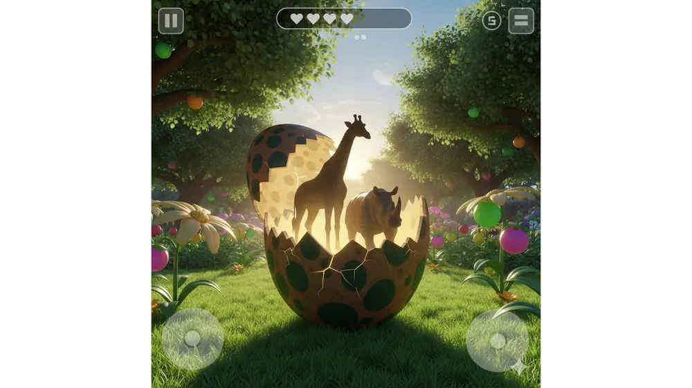 로블록스 그로우 어 가든 사파리 에그에서 라이노와 지라프 펫이 부화하는 모습