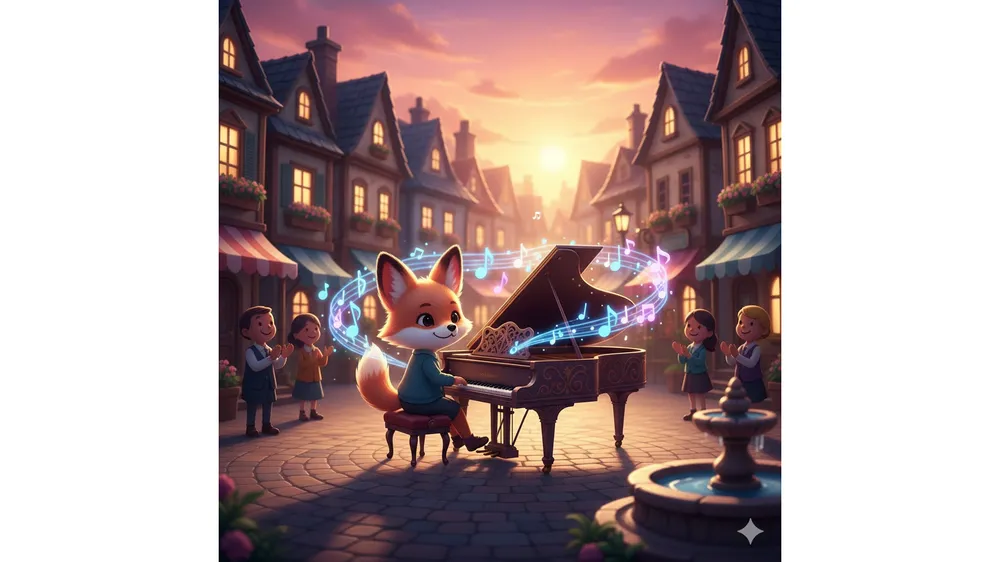 두근두근타운 연주 매크로를 활용해 피아노를 연주하는 캐릭터 이미지