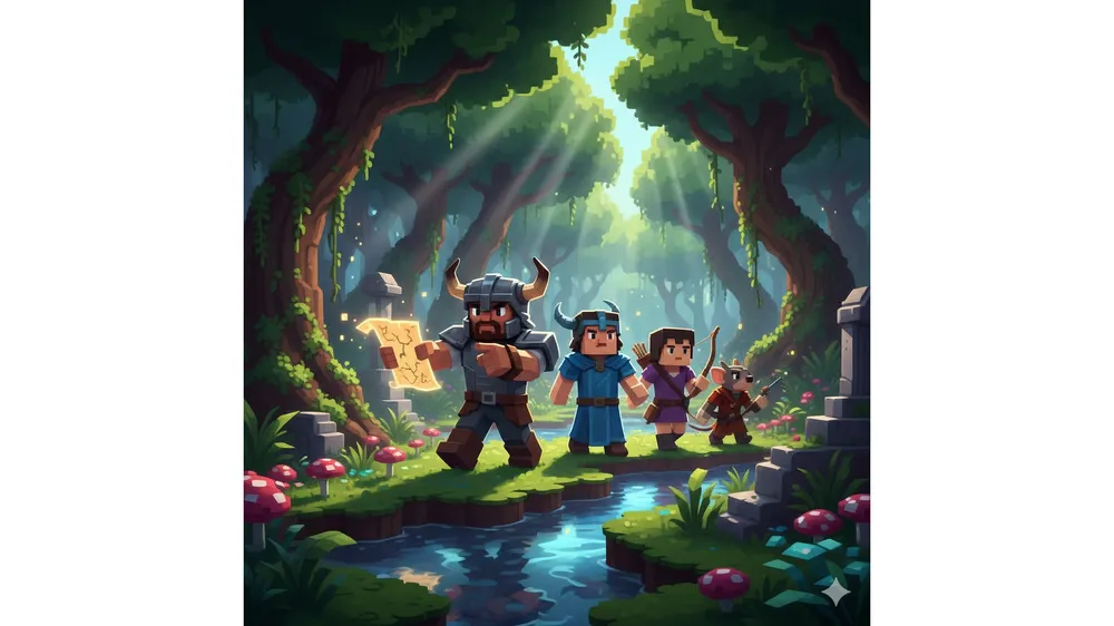 하이테일 멀티 하는법을 통해 친구들과 모험을 떠나는 캐릭터들의 모습