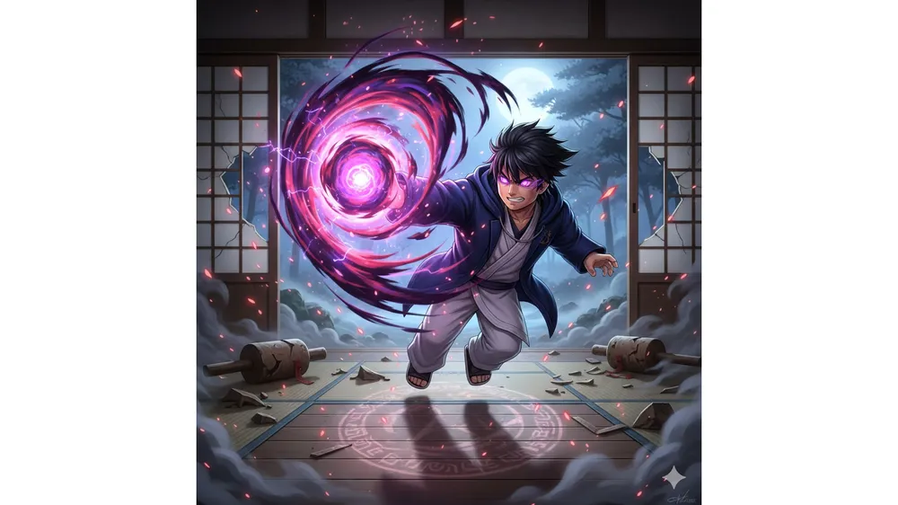 주츠 제로 코드 입력 보상과 전투 장면 일러스트