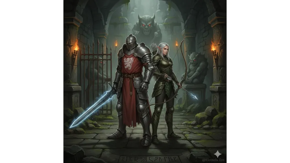 리니지 클래식 육성 공략 기사와 요정 캐릭터 일러스트