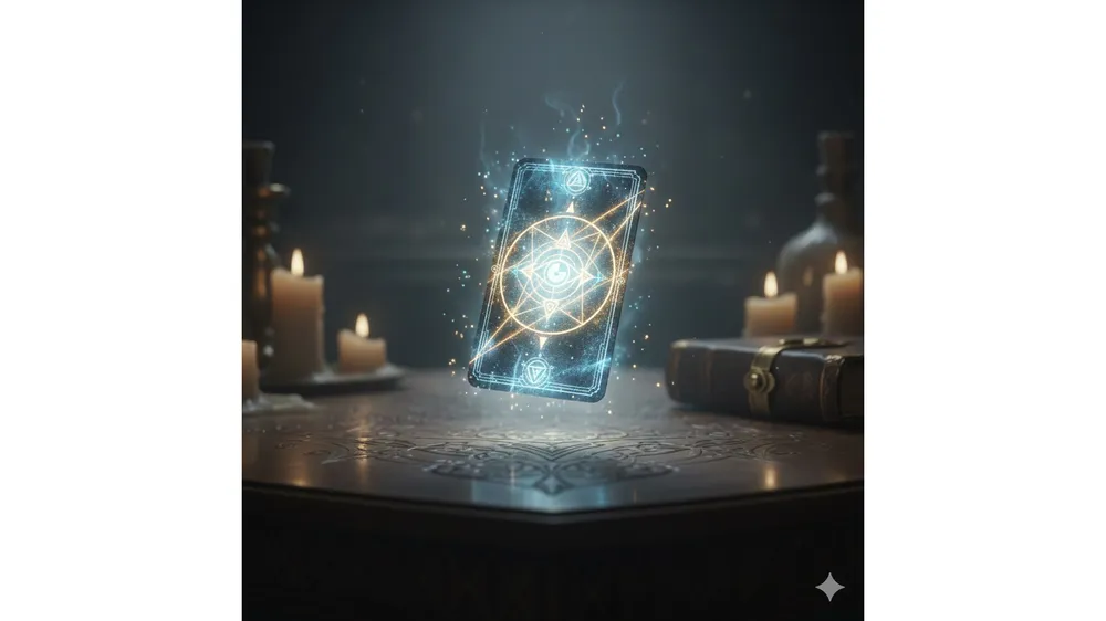 로스트아크 카드 메모리 스크립트 실행 시 나타나는 마법 카드 연출 이미지