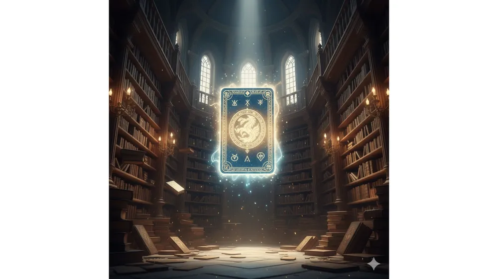 로스트아크 7주년 카드 스크립트 실행을 암시하는 매직 카드 이미지