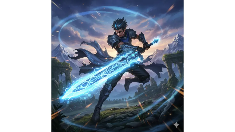 마비노기 모바일 대검전사 바람 가르기 스킬 시전 모습