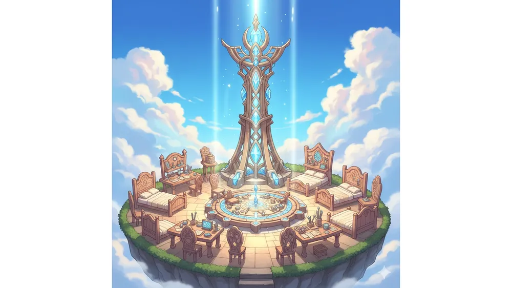 마비노기 귀환 신호기 제작을 위한 가구들과 작업대 전경