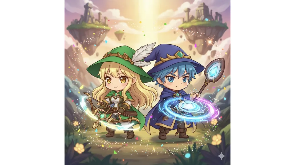 메이플 챌린저 서버 직업 추천 보우마스터와 썬콜 캐릭터 일러스트