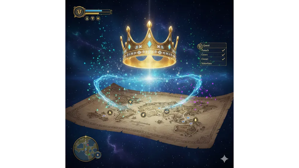 메이플 CROWN 업데이트와 챌린저스 월드 시즌3를 상징하는 판타지풍 이미지