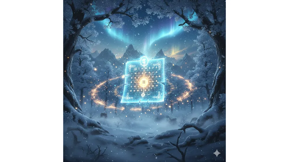 메이플스토리 12월 이벤트 일정과 겨울 숲 배경의 판타지 아트