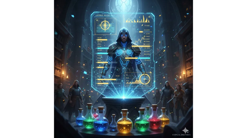 메이플 경험치 효율 분석과 도핑 물약이 나열된 판타지 게임 이미지