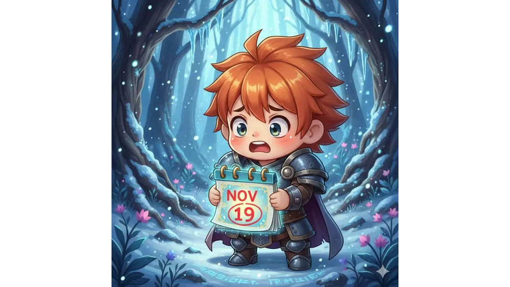 메이플스토리 히든미션 막차 공략과 겨울 업데이트 일정을 확인하는 캐릭터 일러스트