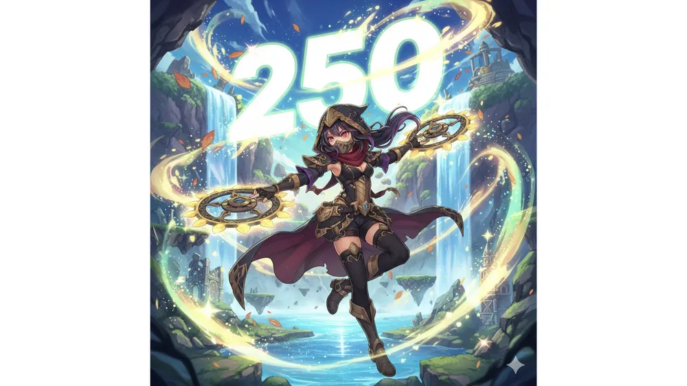 메이플M 250 공략 썸네일: 신규 캐릭터 칼리와 레벨업 이펙트