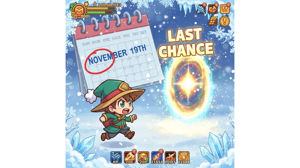 메이플스토리 11월 이벤트 종료 임박과 히든미션 막차 탑승을 알리는 썸네일