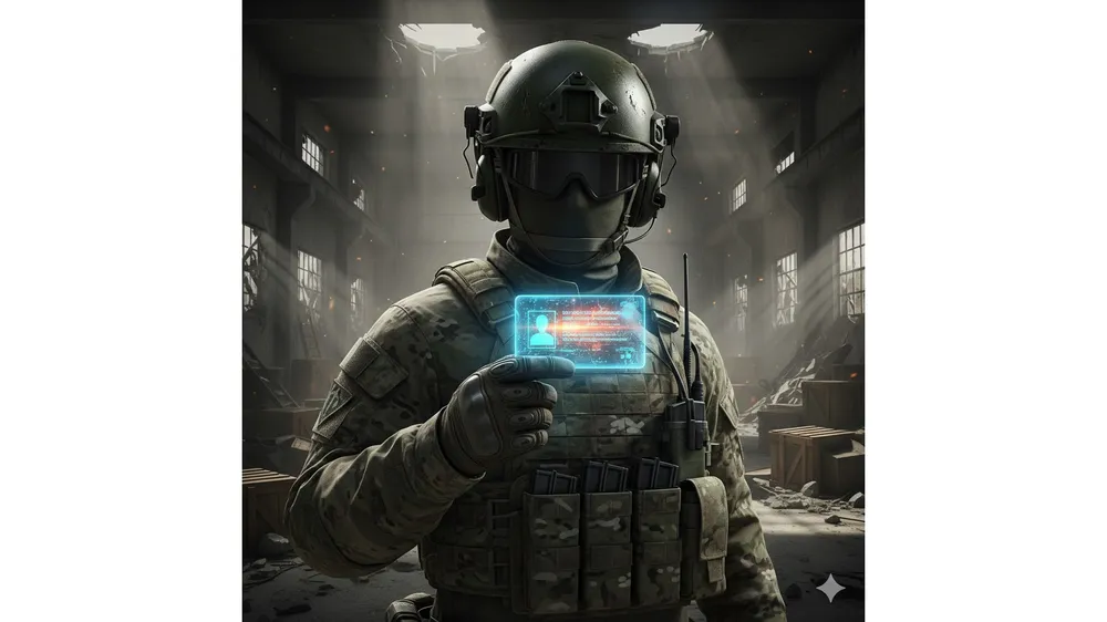 배틀그라운드 캐릭터가 닉네임 변경 카드를 들고 있는 모습