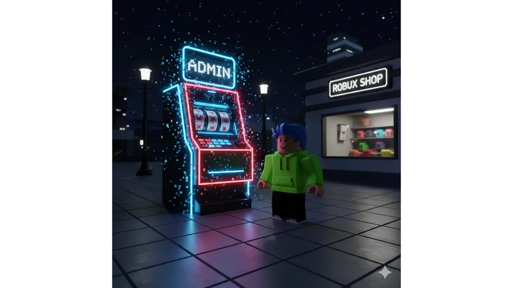 로블록스 브레인로트 훔치기 어드민 머신 앞에서 대기하는 캐릭터 모습