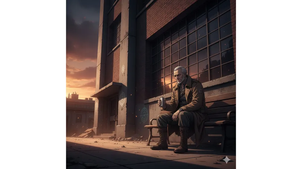 데빌 헌터 도리안 그레이브스 위치와 벤치에 앉아있는 모습