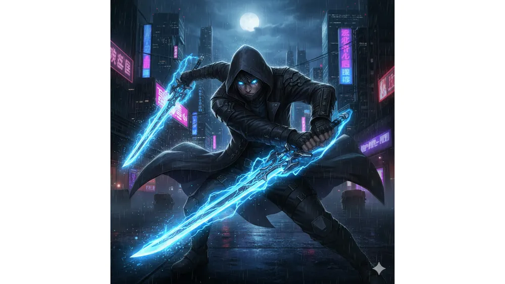 로블록스 데빌 헌터 무기 스킬 사용 모습 및 캐릭터 일러스트