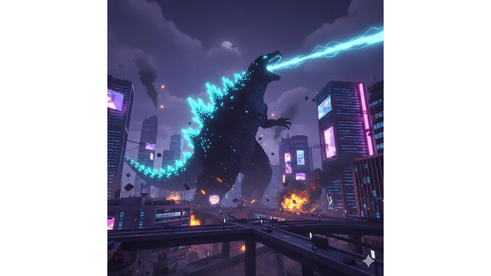 로블록스 몬스터 베르제 코드 보상으로 거대 몬스터가 포효하는 모습