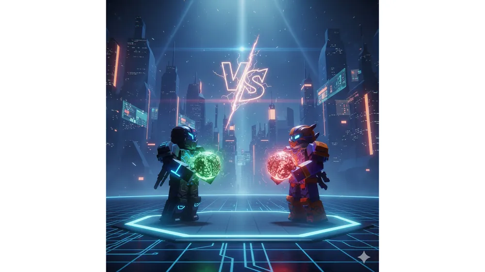 로블록스 브레인로트 훔치기 결투 머신 PvP 대결 장면