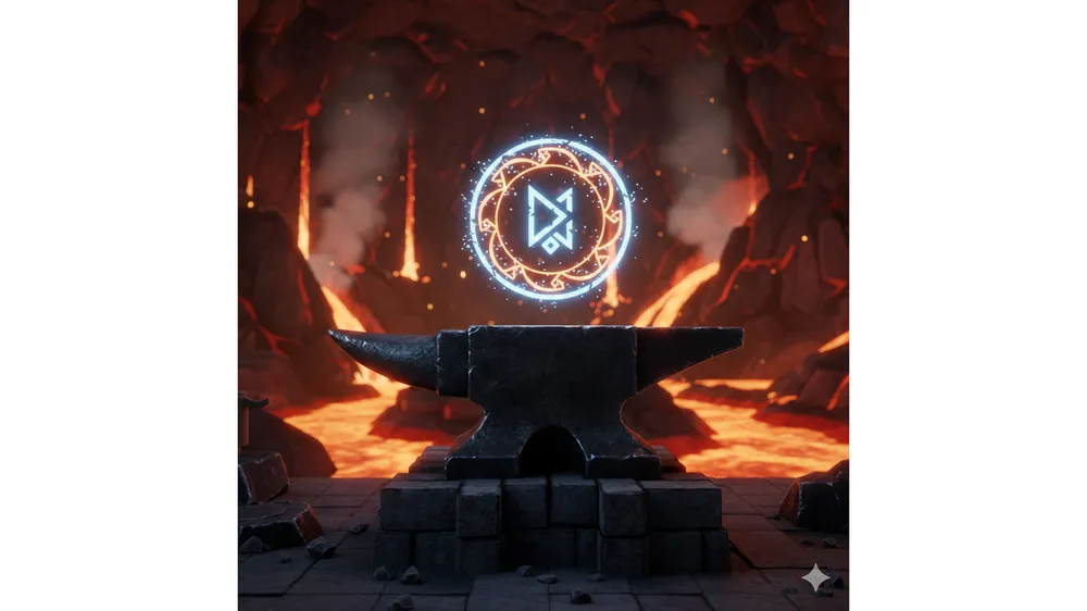 로블록스 더 포지 룬 파밍 공략과 대장간 모루 위에서 빛나는 룬 이미지