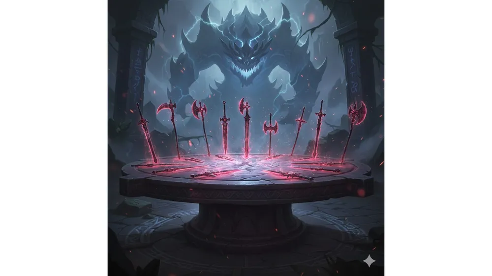 롤체 시즌 16 티저 해석 썸네일 다르킨 무기와 바론 실루엣