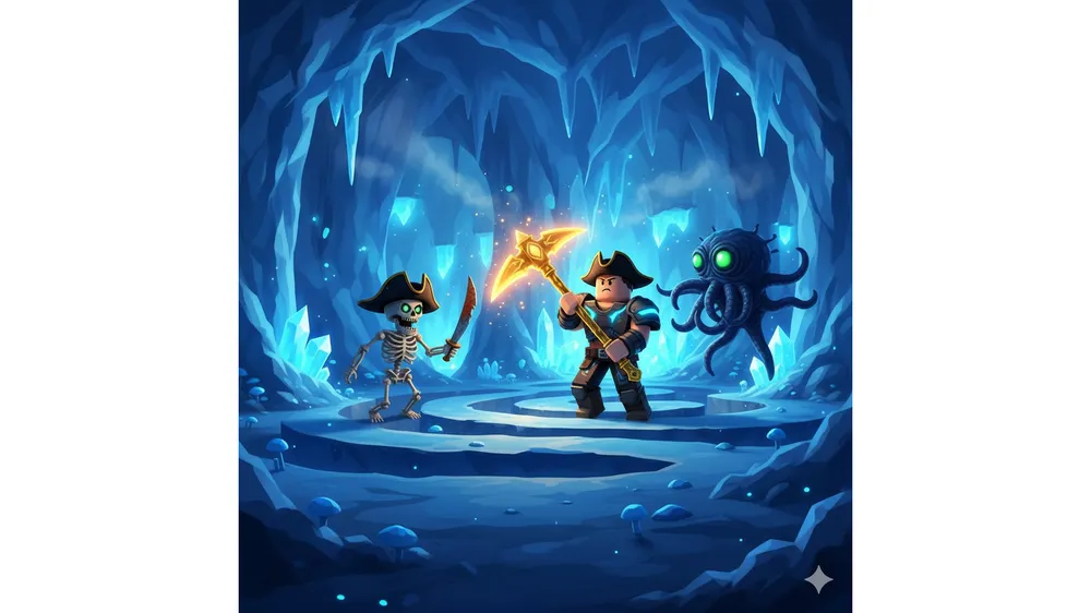 더 포지 천사 퀘스트 미로와 헤븐리 곡괭이를 든 캐릭터